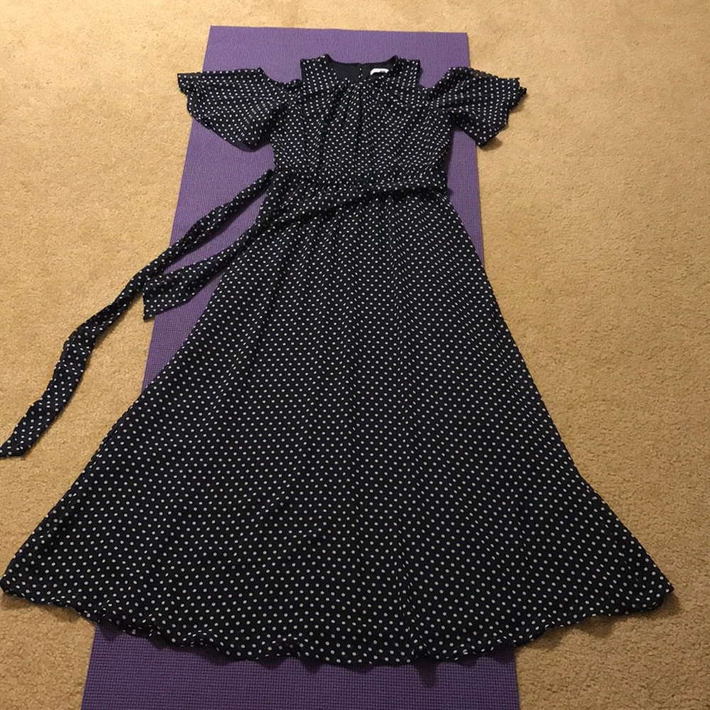 NWT CK polka dot cold shoulder dress
